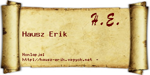 Hausz Erik névjegykártya